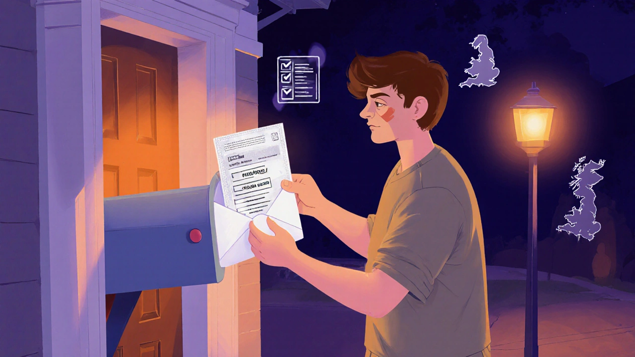 Individual receives an unmarked package with levothyroxine, inspecting batch number at doorstep.