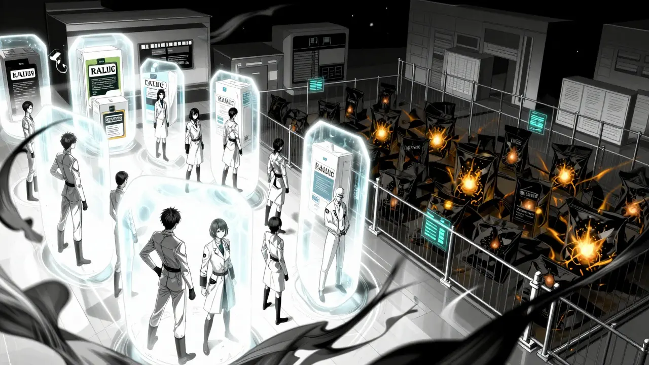 Protected pharmaceutical supplies against counterfeits