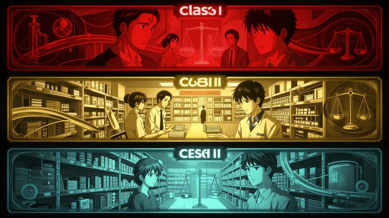 Three-tiered recall risk classification zones with warning symbols