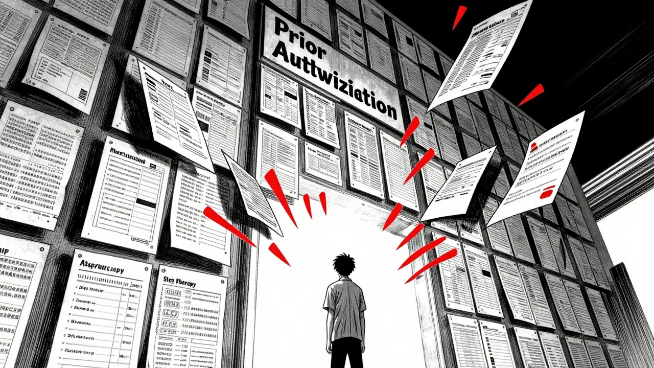 Patient facing bureaucratic wall of prior authorization forms