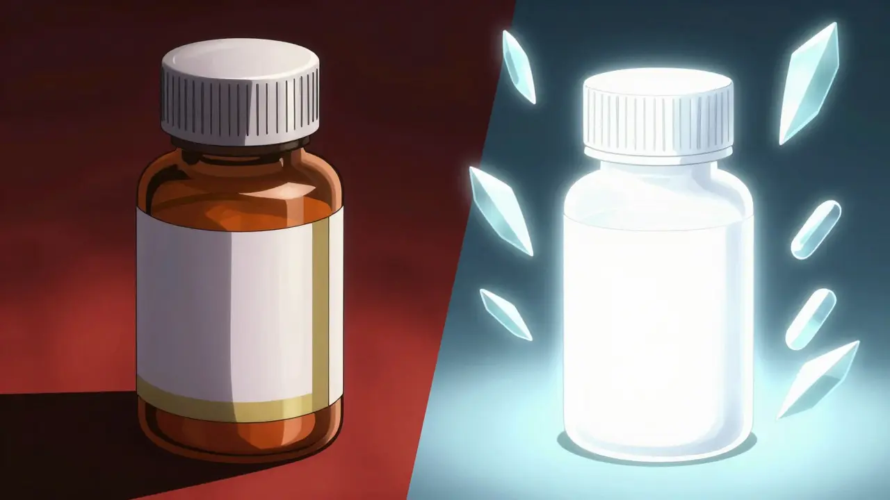 Generic vs brand medicine comparison, manga art
