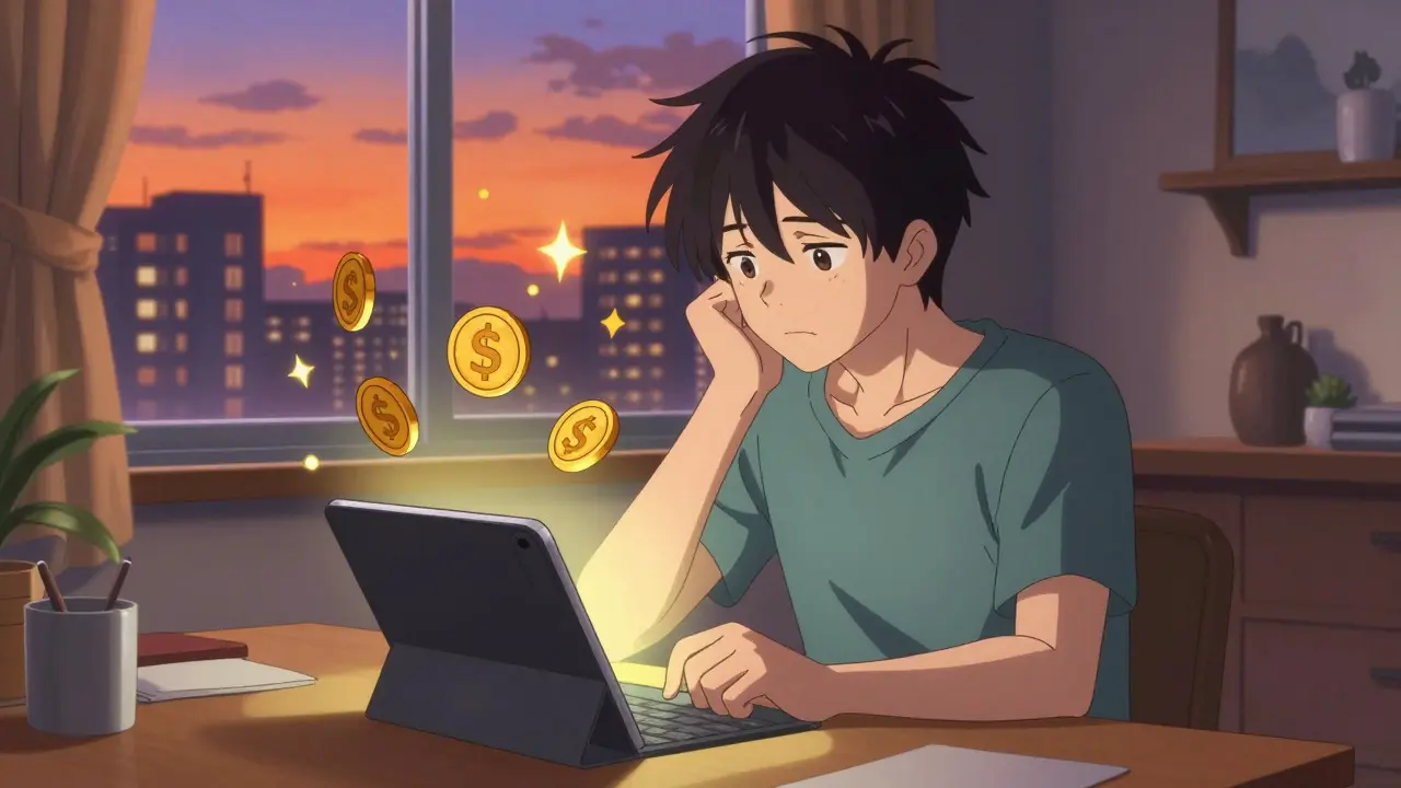 Person using a tablet for telehealth consultation in anime style